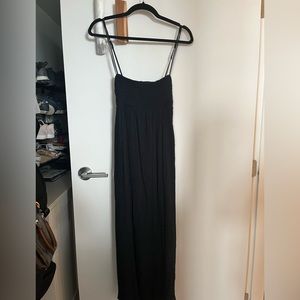 Abercrombie Crinkled Textured Maxi Dress - Black Size M